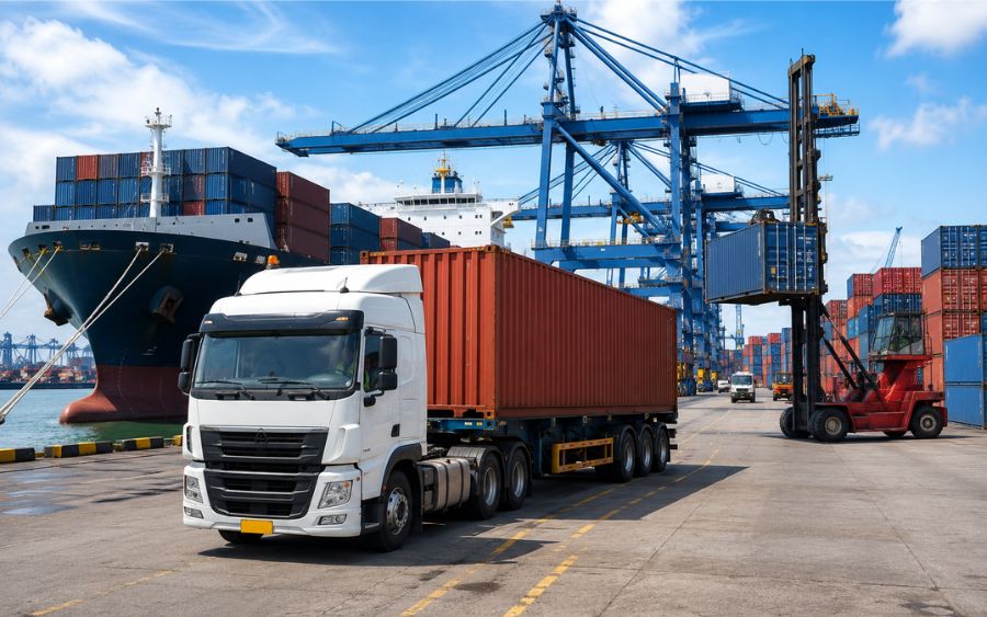 Ứng dụng của xe container trong vận tải