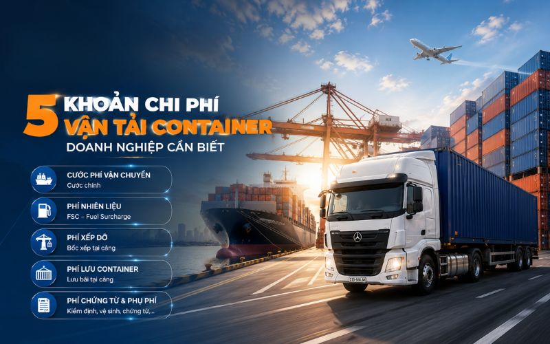 5 Khoản Chi Phí Vận Tải Container Doanh Nghiệp Cần Biết