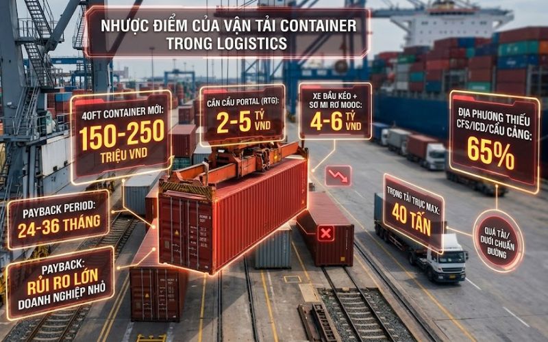 Nhược Điểm Của Hệ Thống Vận Tải Container Trong Logistics